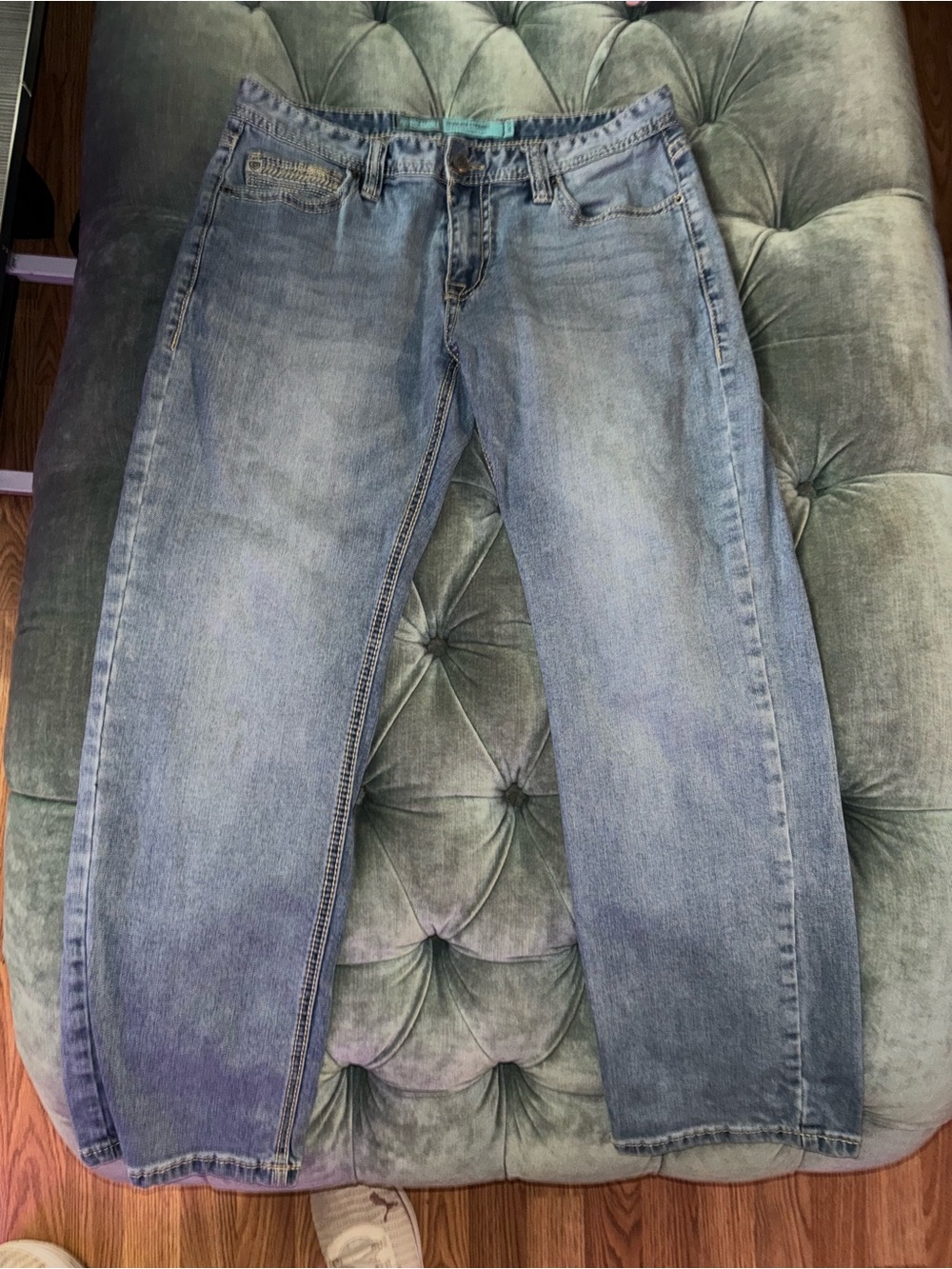 Mens Light Blue Straight-Leg Jeans